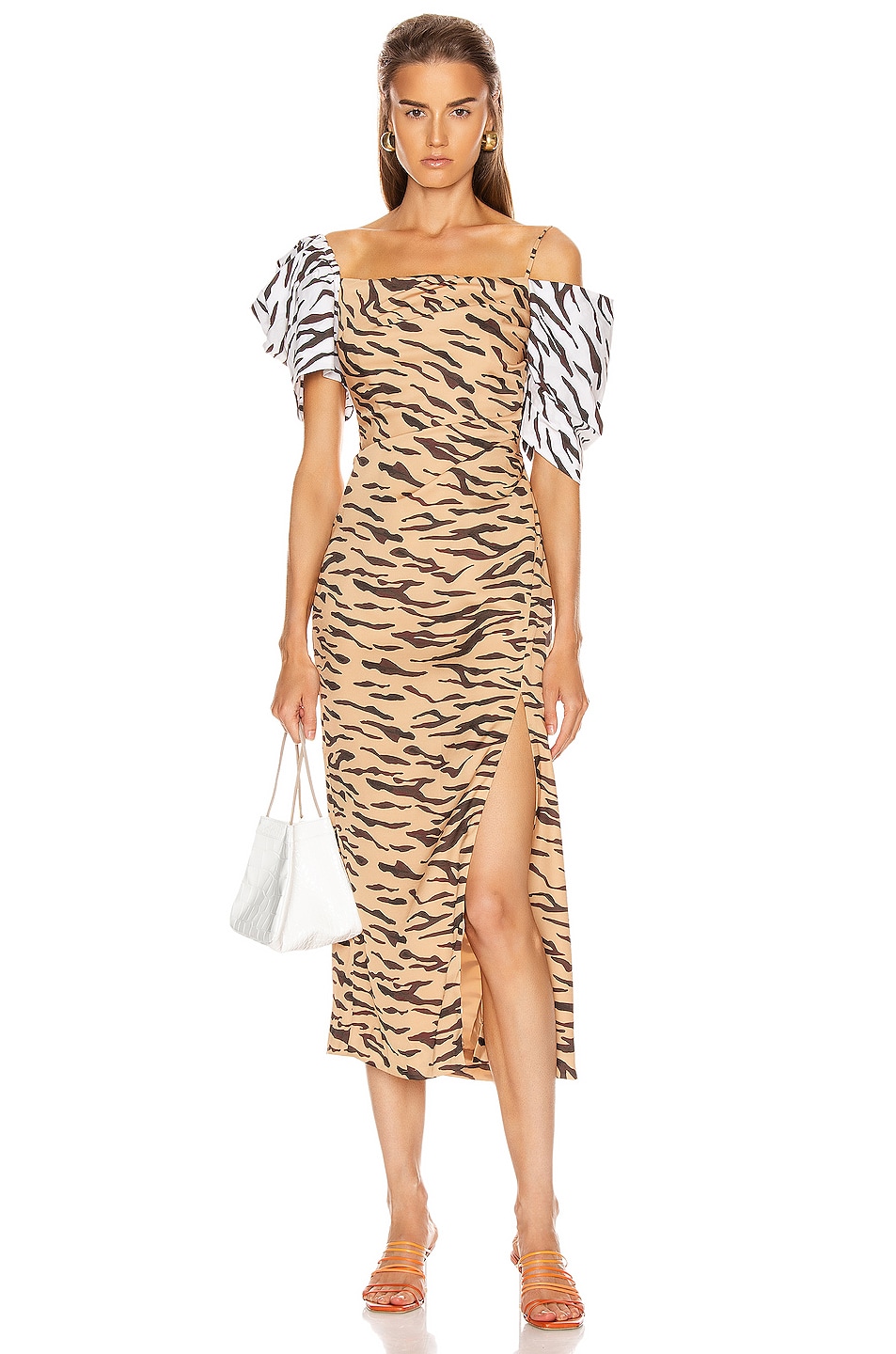 Image 1 of REJINA PYO Amelia Dress in Tiger Beige & Ivory