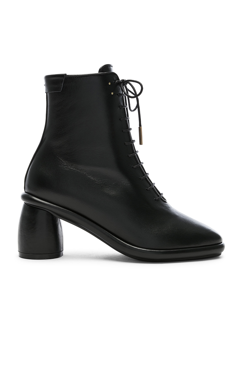 Image 1 of Reike Nen Leather Plain Middle Lace Up Boots in Black