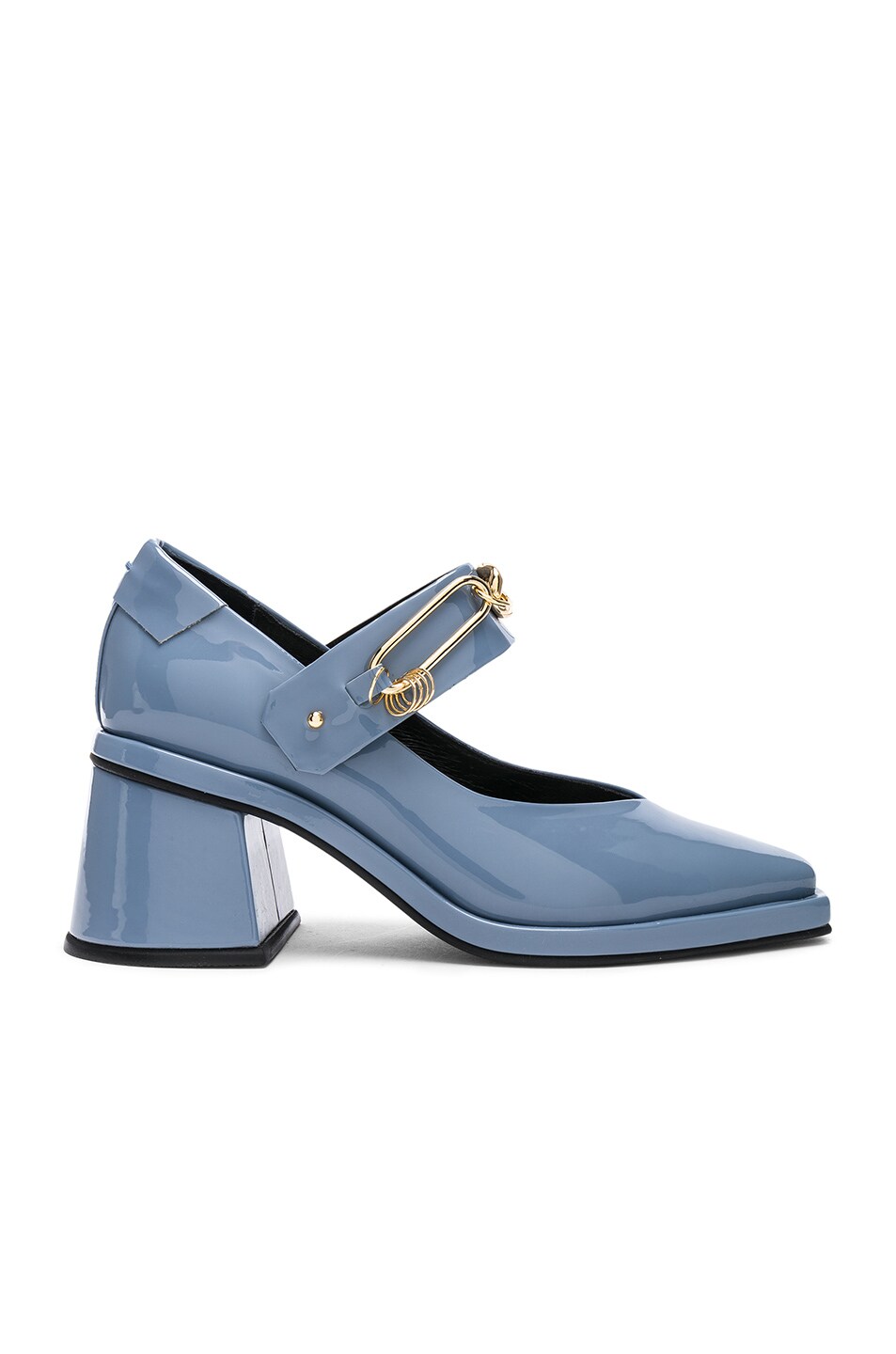 Image 1 of Reike Nen Patent Leather Square Chain Heels in Sky Blue