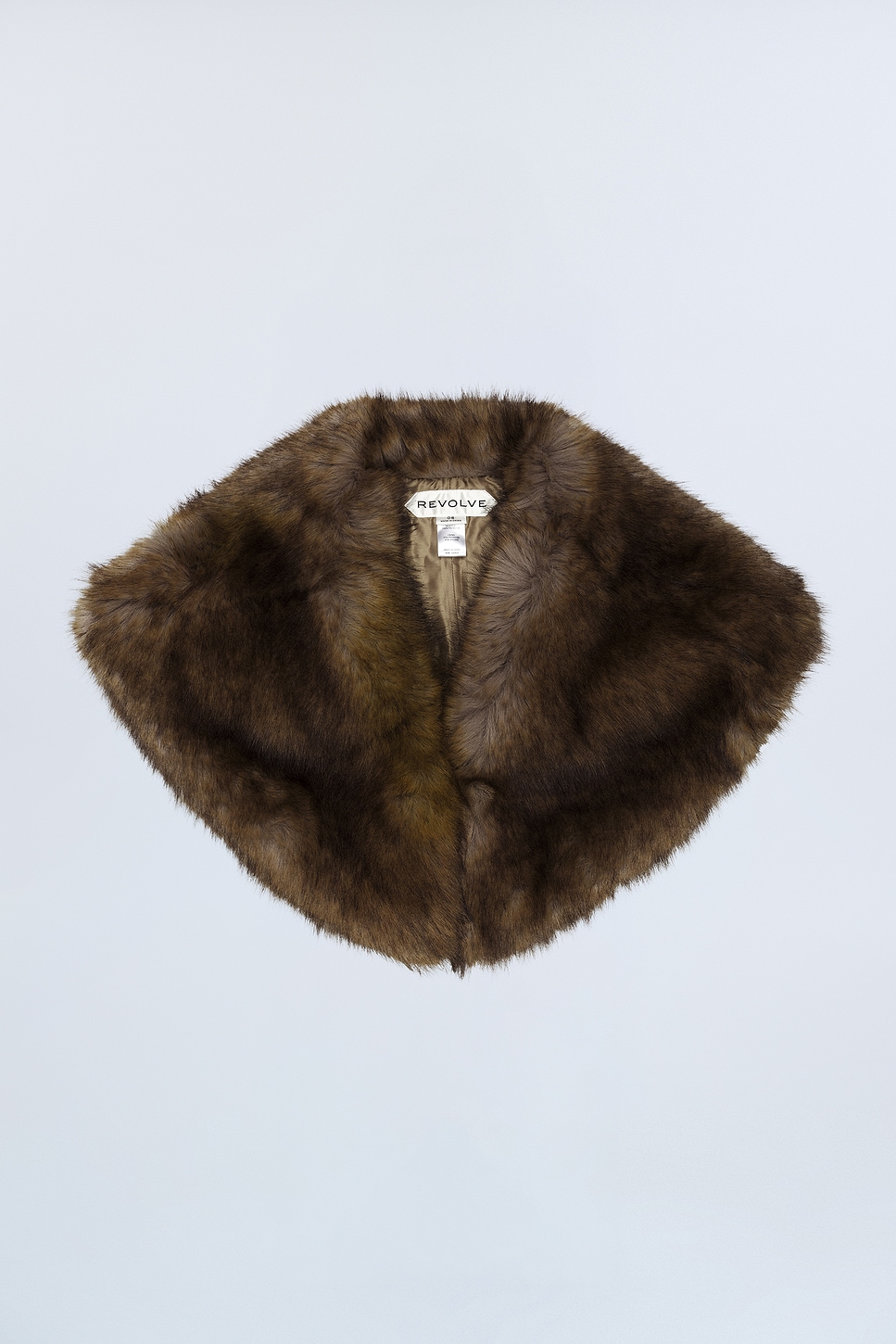 REVOLVE LOS ANGELES Elyonne Faux Fur Shawl in Brown