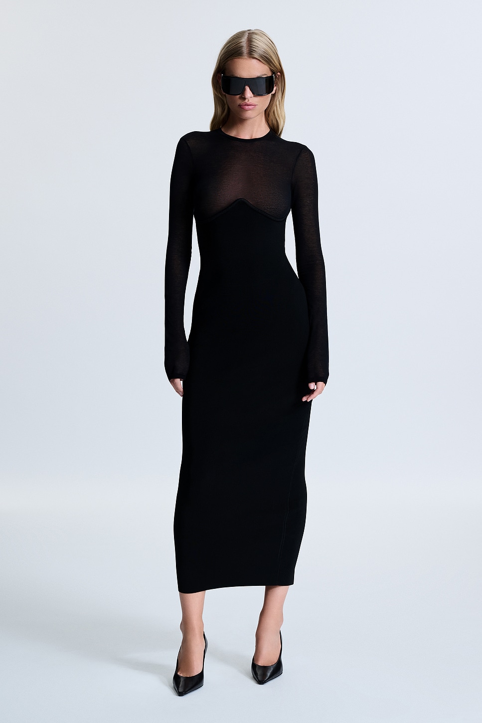 REVOLVE LOS ANGELES Aubri Knit Gown in Black