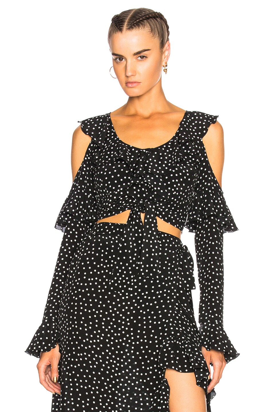 Image 1 of RAQUEL DINIZ Lucy Polka Dot Blouse in Black & White