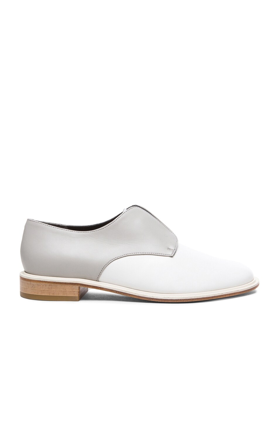 Image 1 of Robert Clergerie Jirac Leather Oxfords in White & Grey