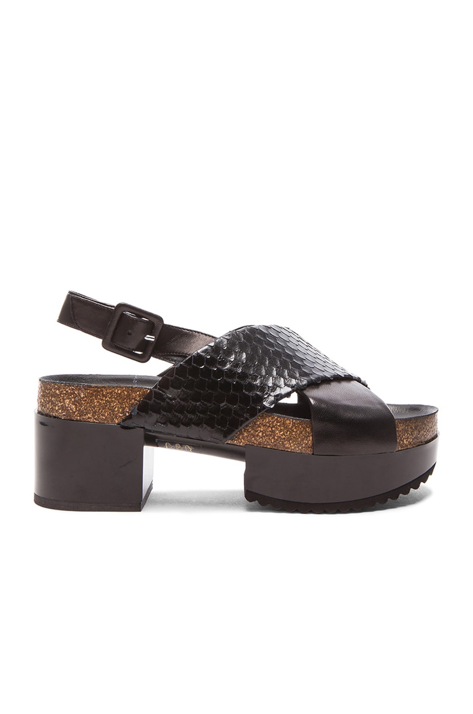 Image 1 of Robert Clergerie Tessa Leather Sandals in Black