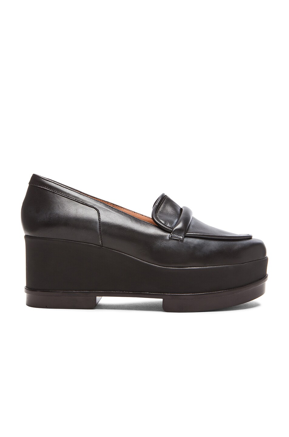 Image 1 of Robert Clergerie Yoko Leather Loafers in Black Leather