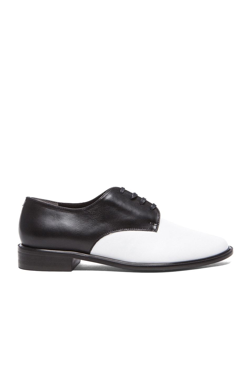 Image 1 of Robert Clergerie Jasi Lace Up Leather Oxfords in Black & White