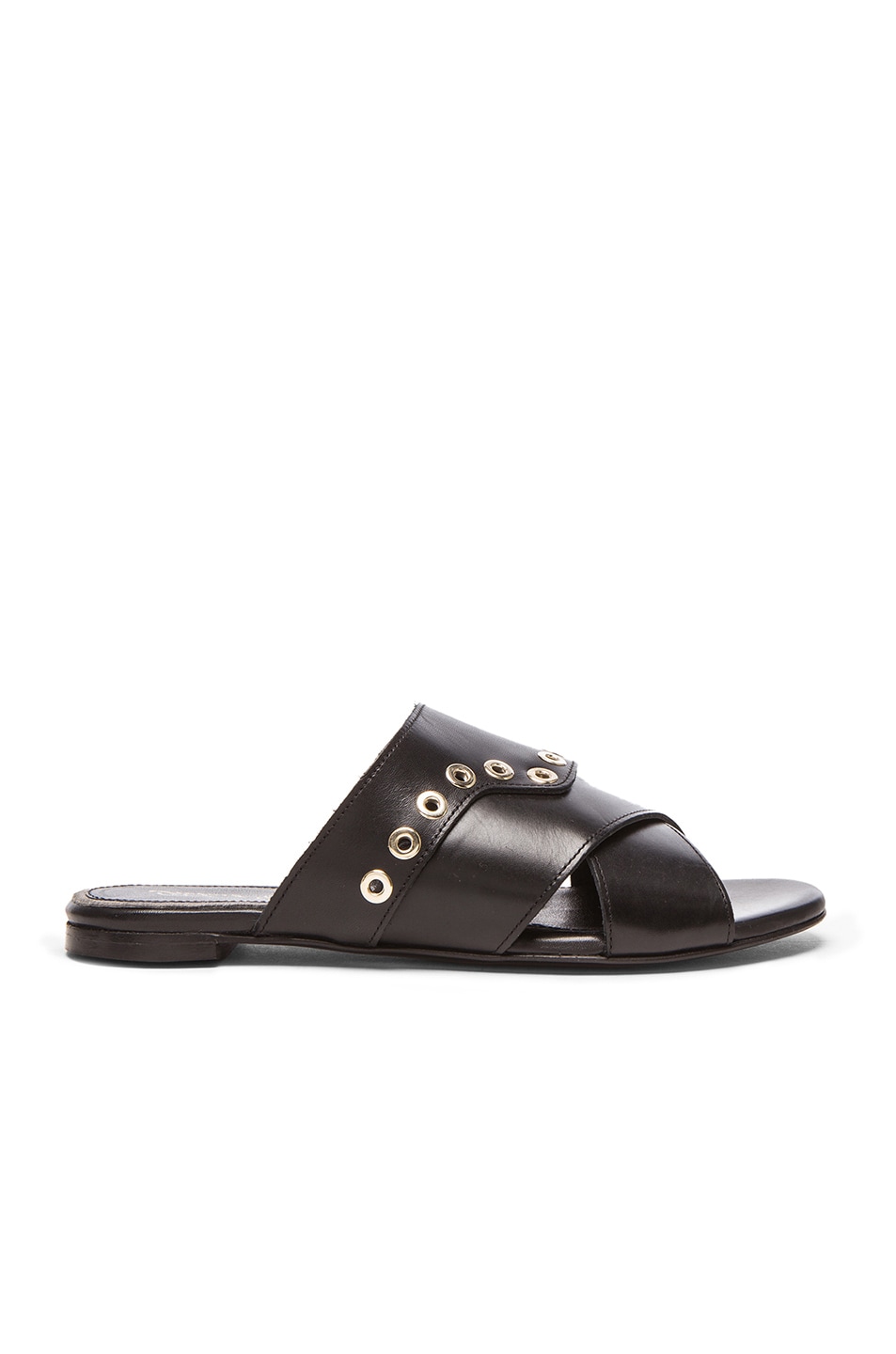 Image 1 of Robert Clergerie Grommet Studded Leather Sandals in Black