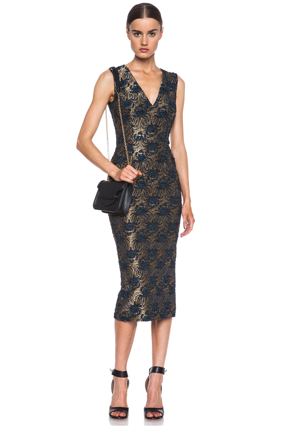 Image 1 of ROCHAS Crab Jacquard Dress in Inky Blue
