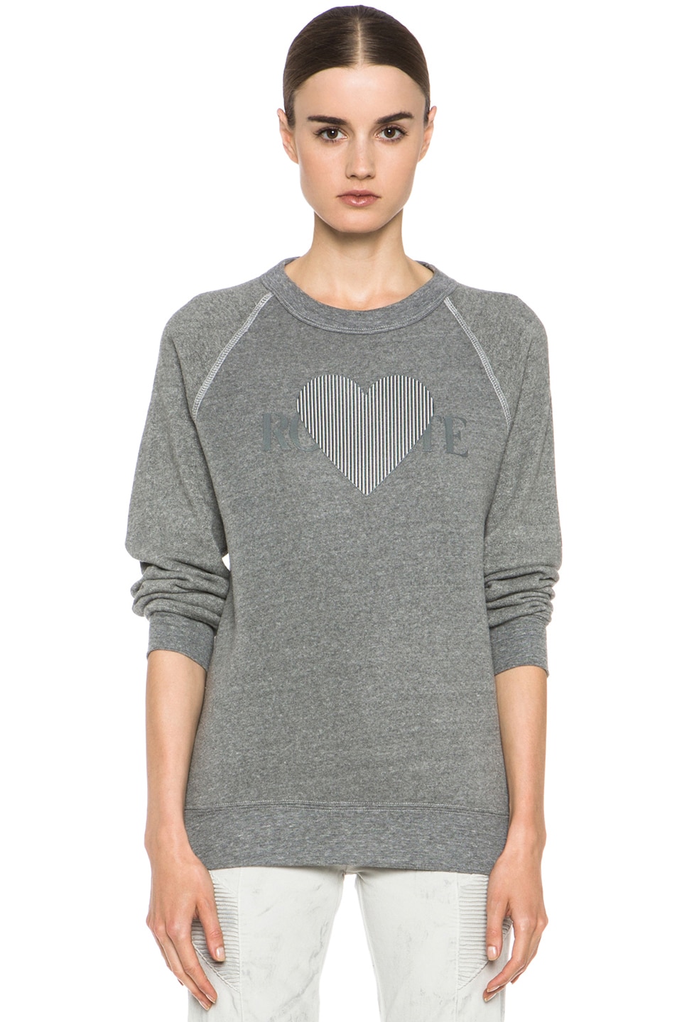 Image 1 of Rodarte 3D-Rodarte Poly-Blend Heart Sweatshirt in Gray