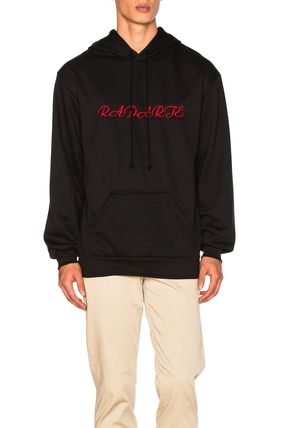 Image 1 of Rodarte LA Embroidery Oversized Hoodie in Black with Red Text