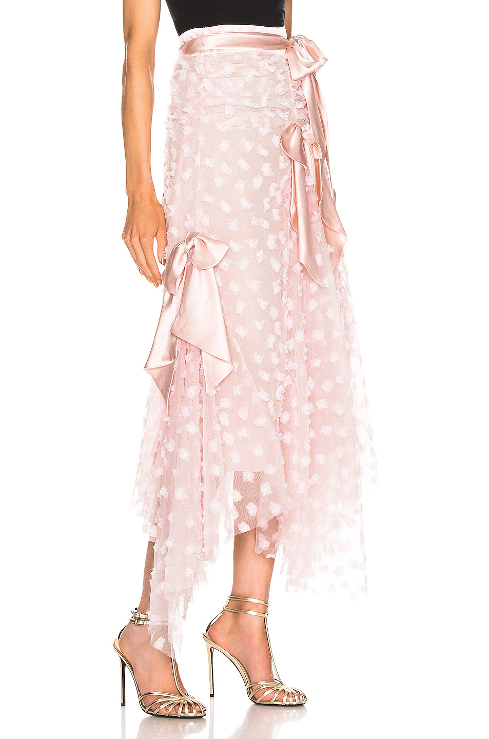 Image 2 of Rodarte Embroidered Bow Skirt in Pink