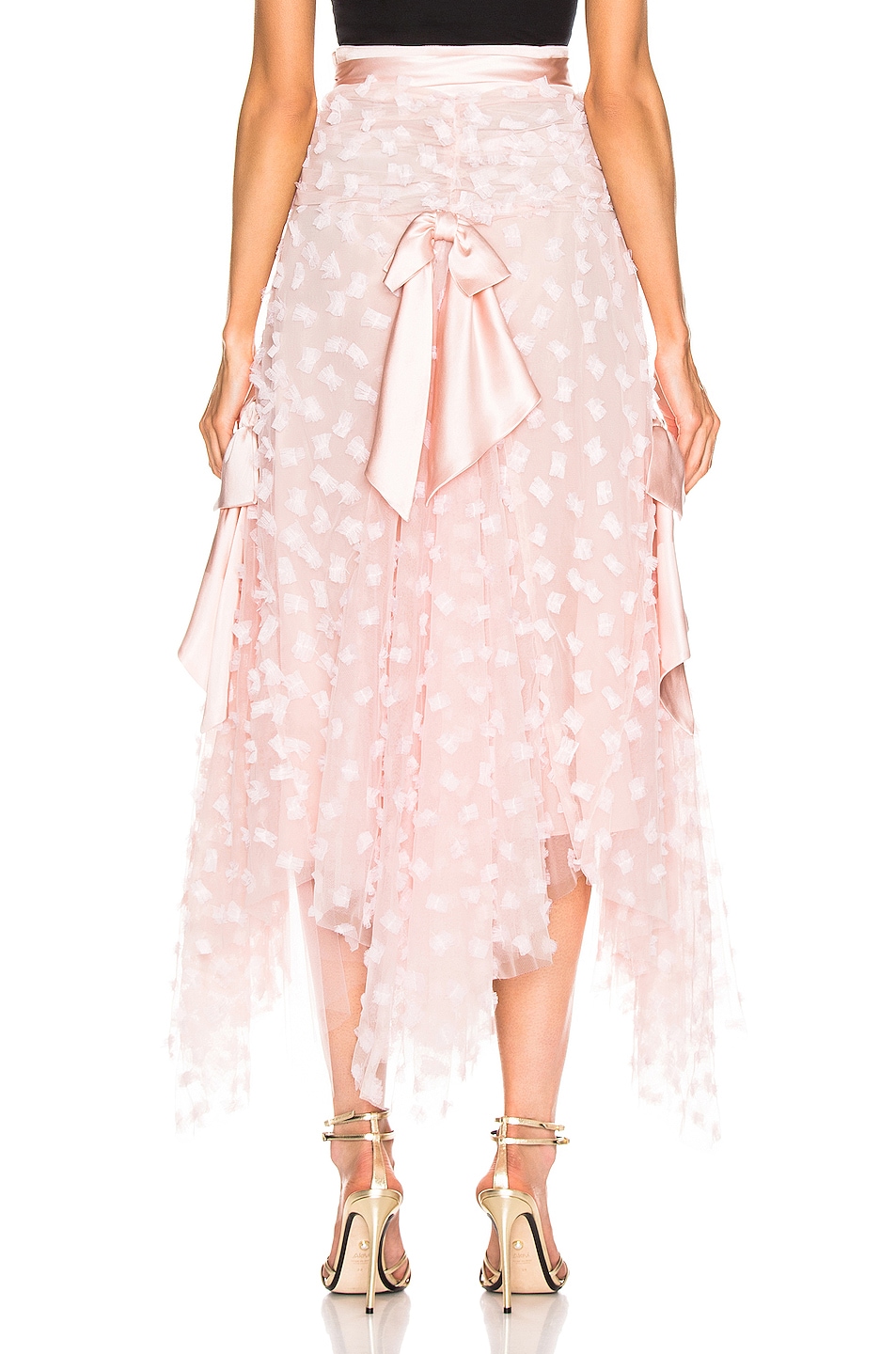 Image 3 of Rodarte Embroidered Bow Skirt in Pink