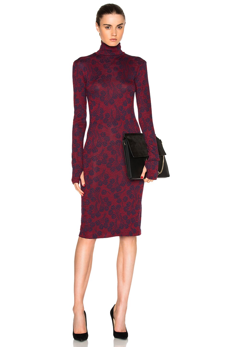 Image 1 of Rodebjer Shark Fitted Dress in Navy & Wine