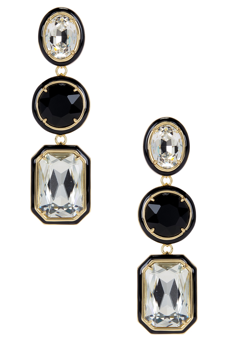 Image 1 of retrofete Camille Gemstone Drop Earring in Black