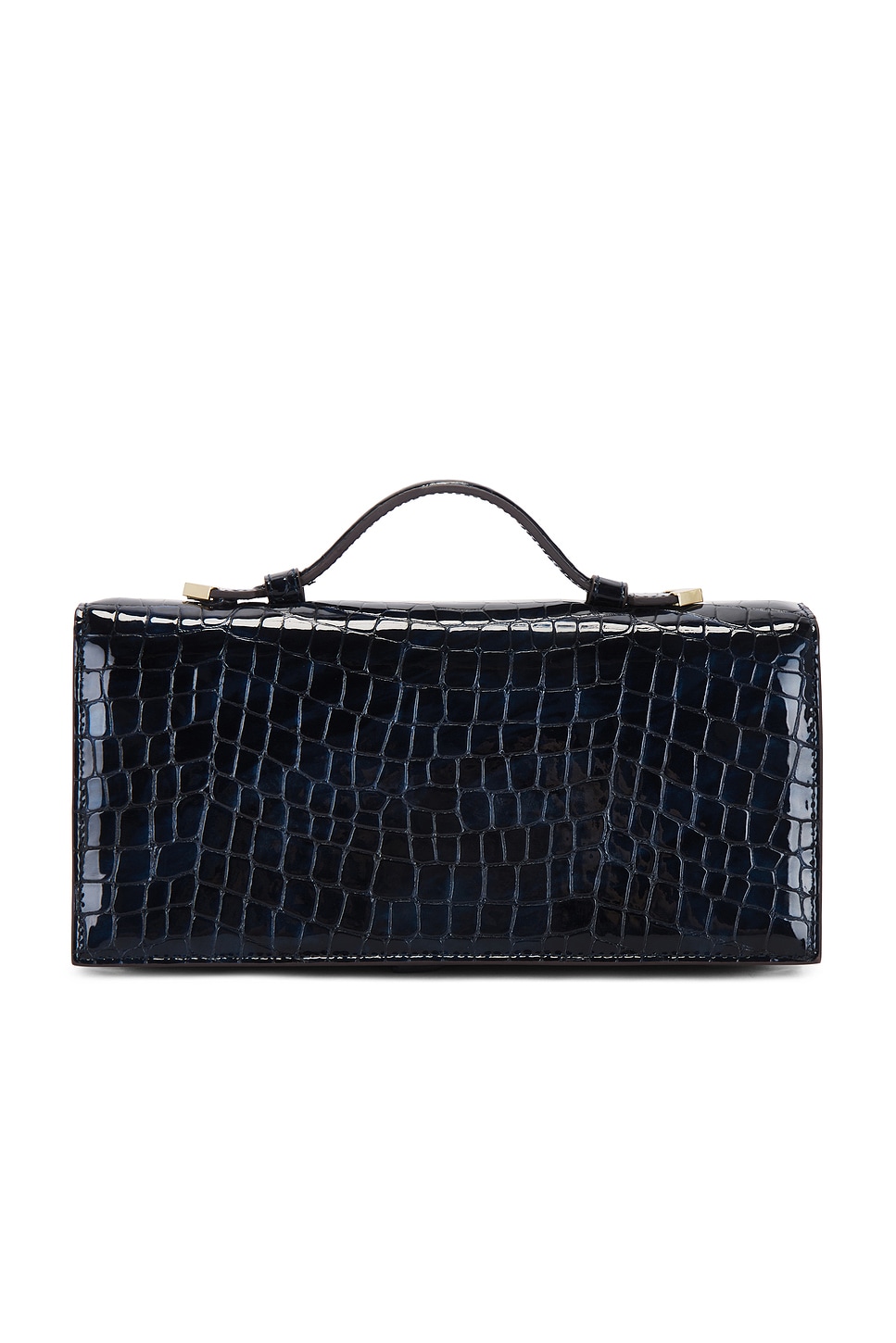 Shop Retroféte Phoebe Clutch In Navy Croco