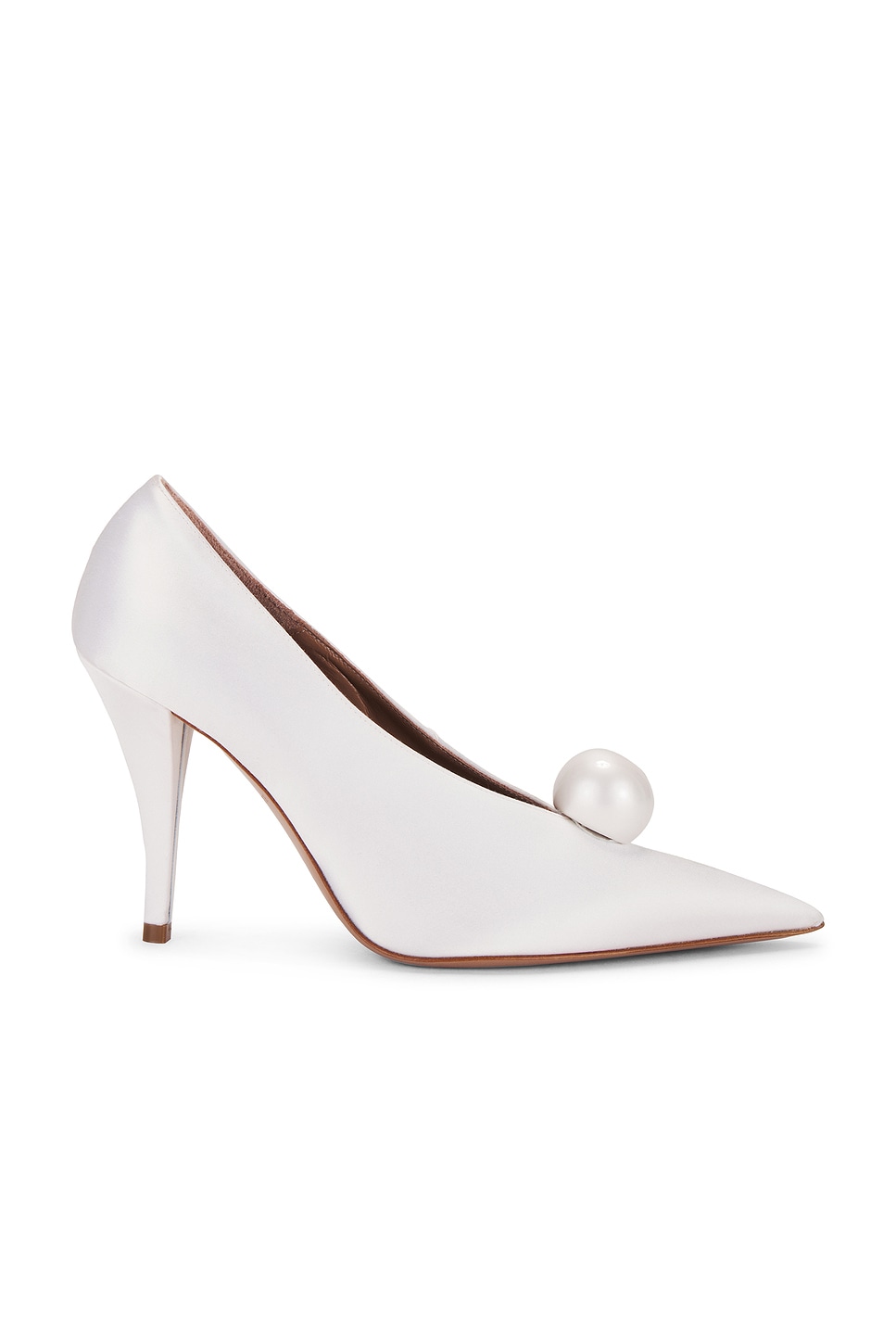 Corinna Satin Heel in White