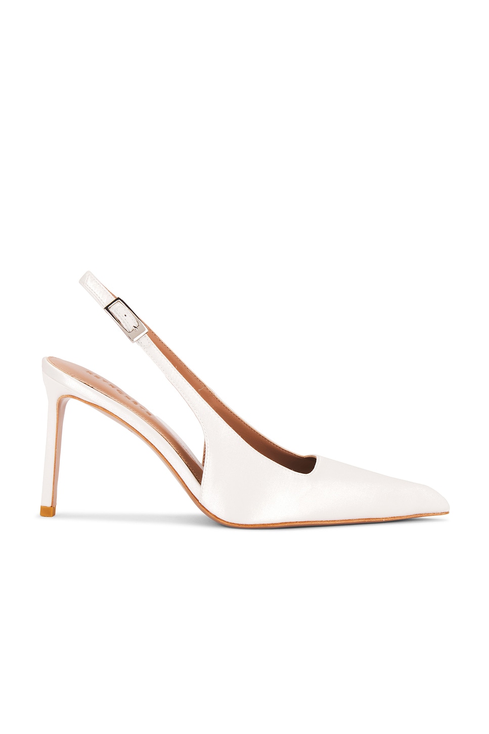 Evelyn Satin Sling Back in White