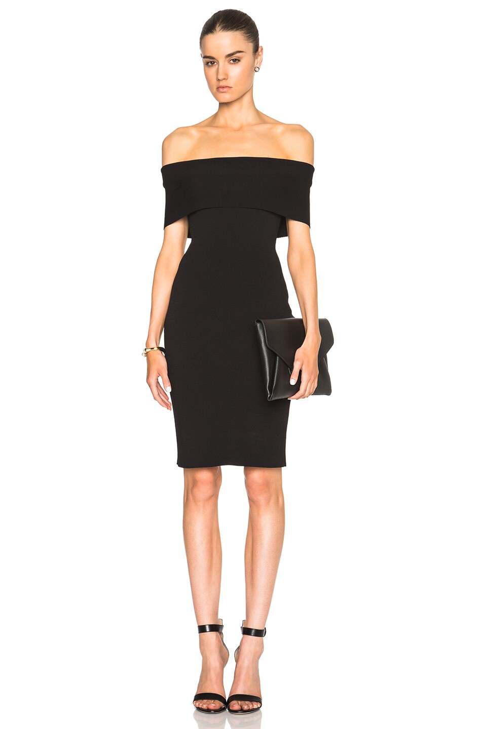Image 1 of Rosetta Getty Banded Viscose Dress in Black