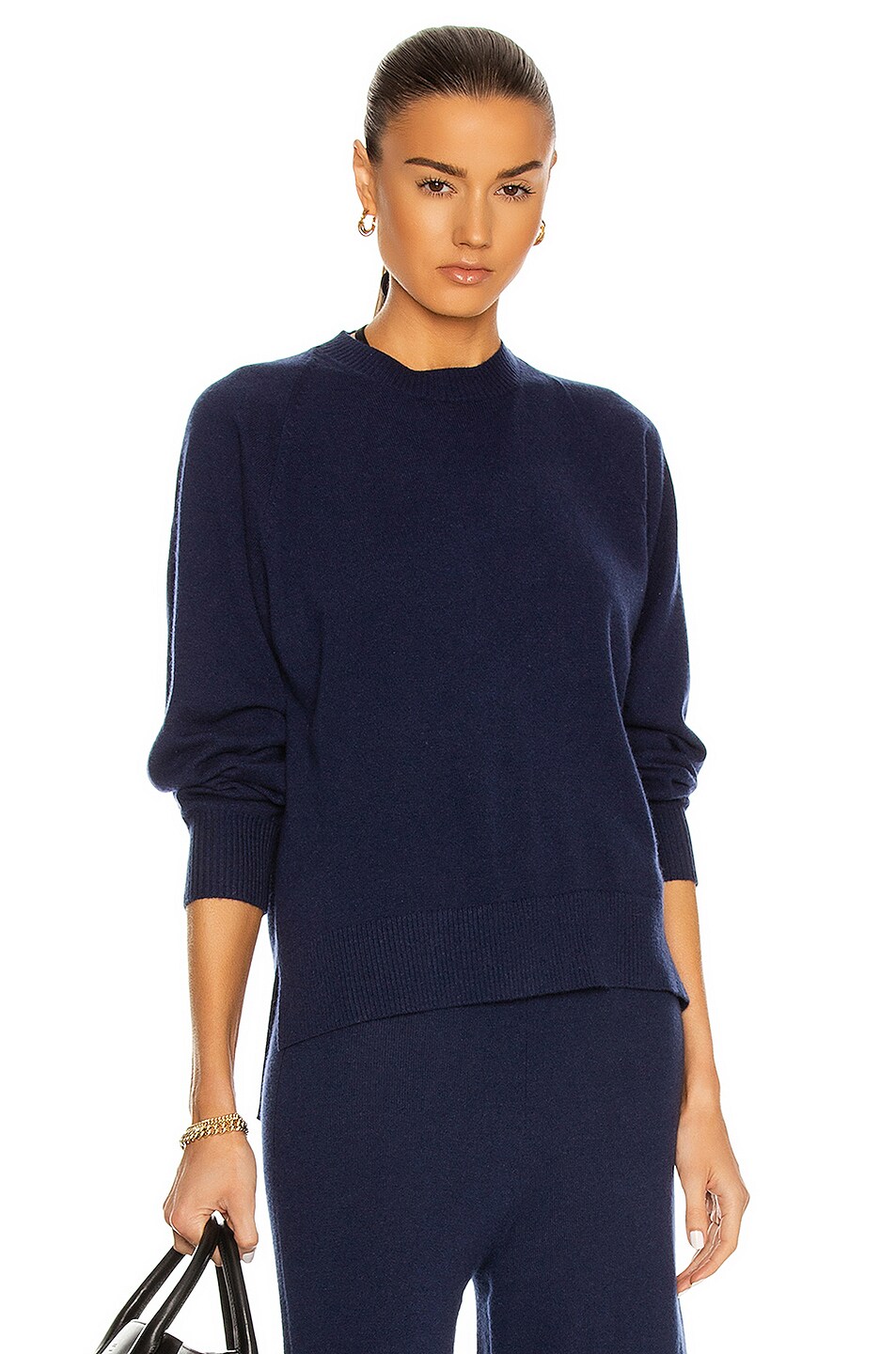 Image 1 of Rosetta Getty Relaxed Cashmere Crew Neck Sweater in Navy