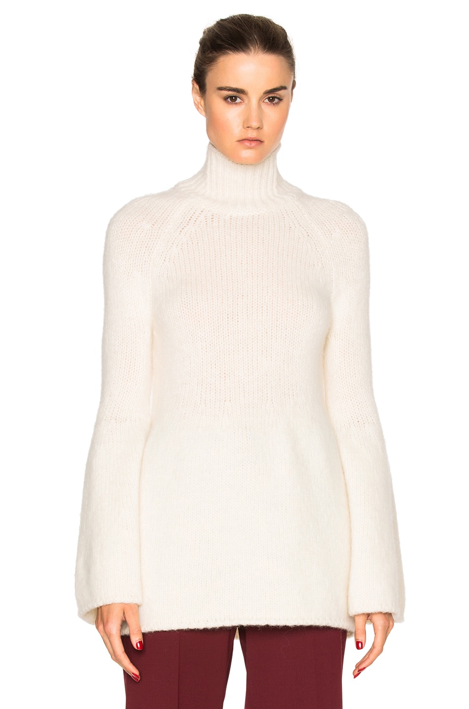 Image 1 of Rosetta Getty Bell Sleeve Sweater in White