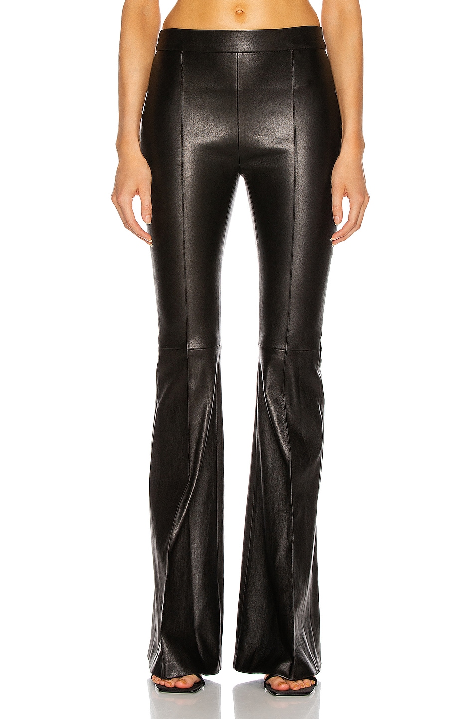 Image 1 of Rosetta Getty Pull On Pintuck Flare Pant in Black