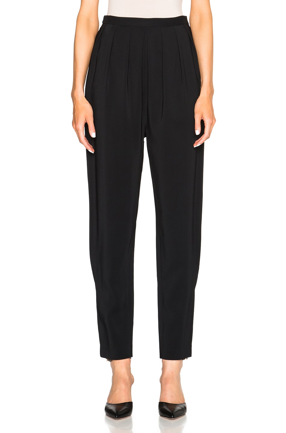 Image 1 of Rosetta Getty Fluid Stretch Cady Trousers in Black
