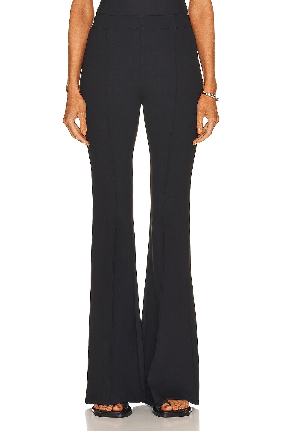 Image 1 of Rosetta Getty Pintuck Flare Pant in Black