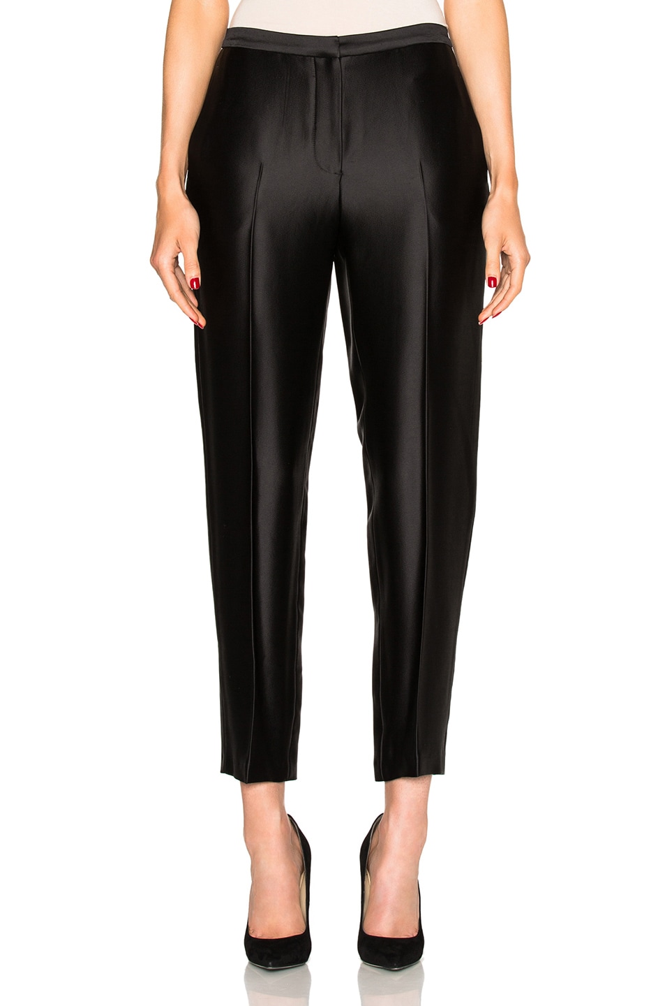Image 1 of Rosetta Getty Cropped Tapered Pant in Black