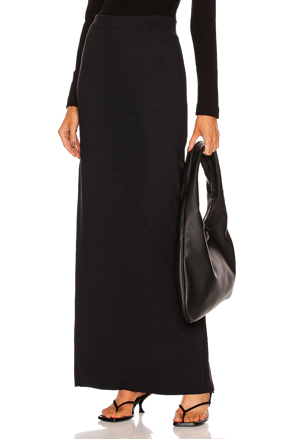 Image 1 of Rosetta Getty Tapered Maxi Skirt in Black