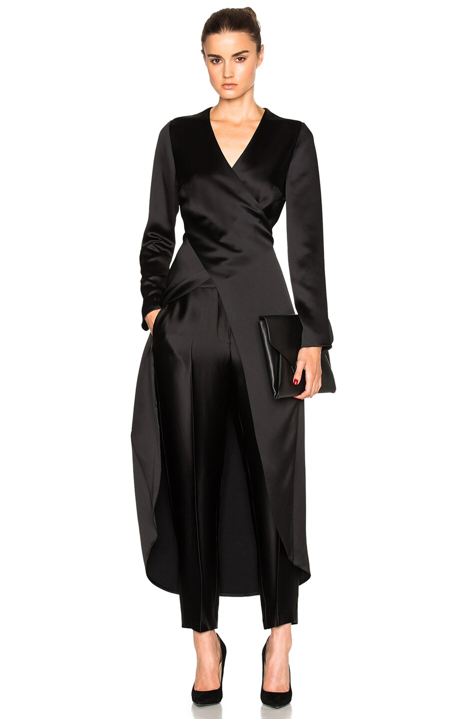 Image 1 of Rosetta Getty Cross Front Top in Black