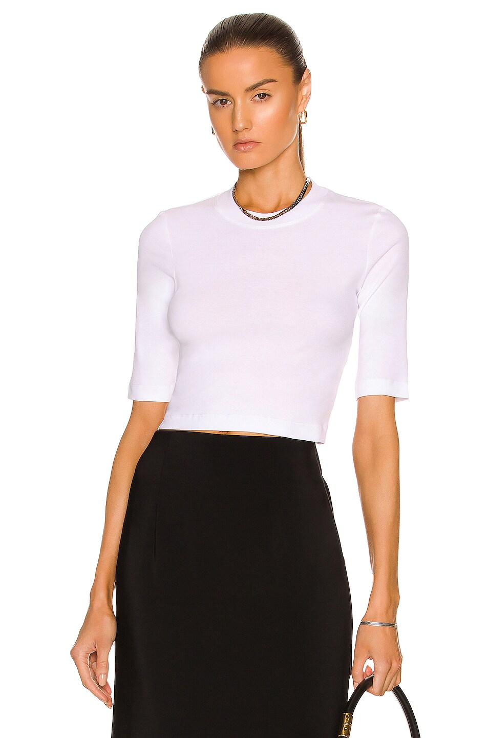 Image 1 of Rosetta Getty Short Sleeve Top in White