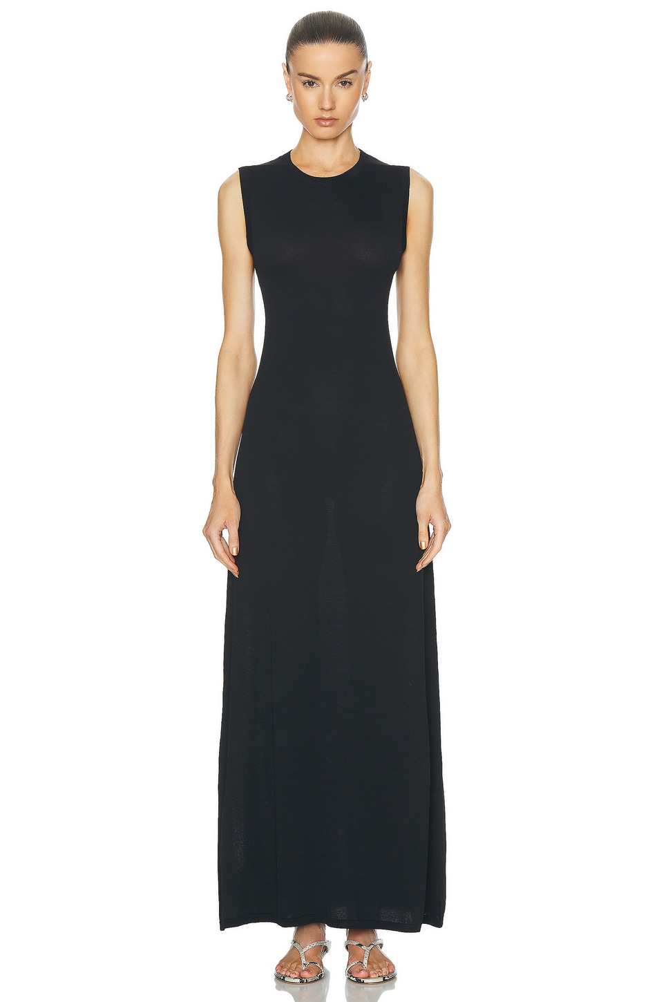 Image 1 of Rohe High Neck Knitted Dress in Noir
