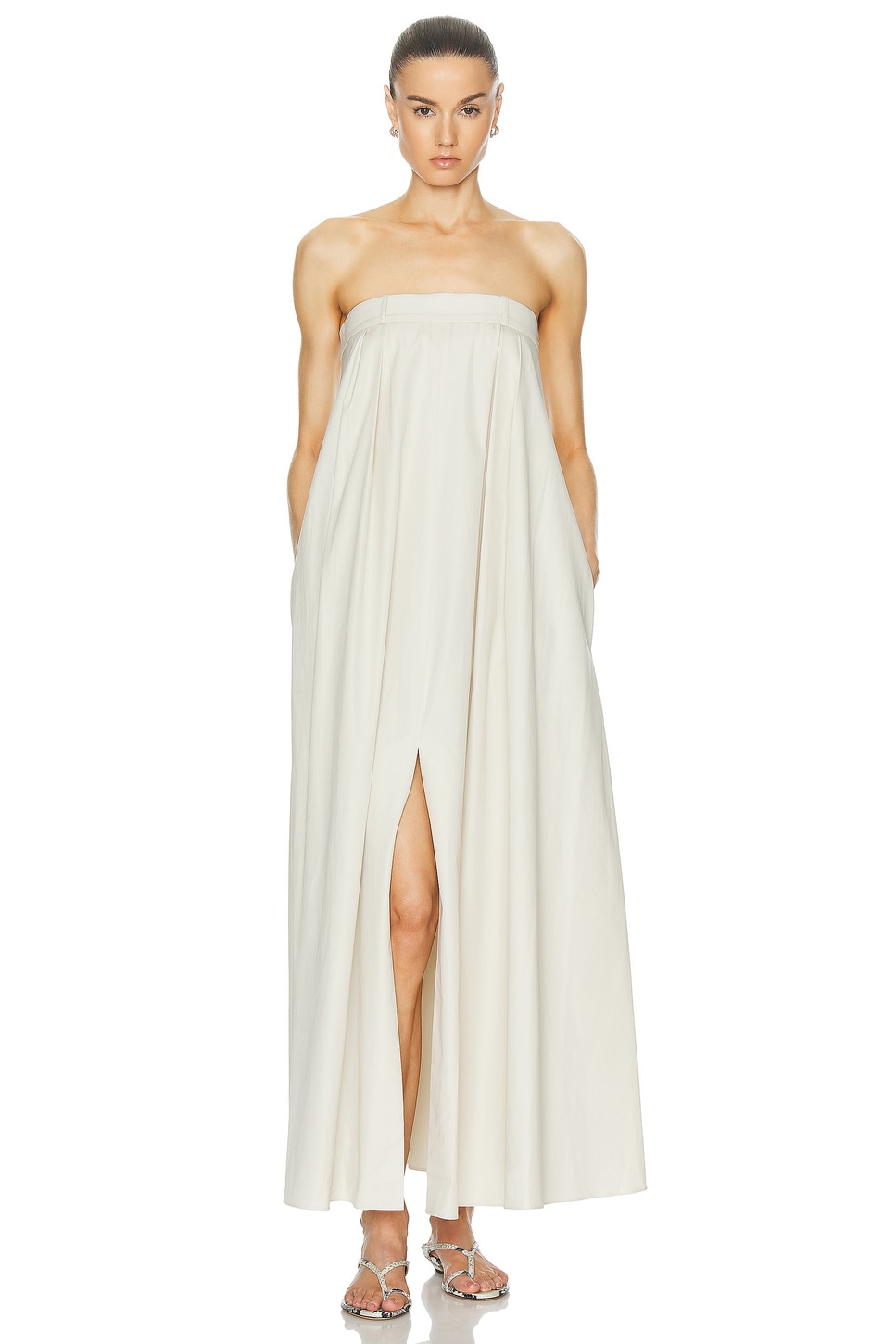 Image 1 of Rohe Strapless Volume Dress in Sand