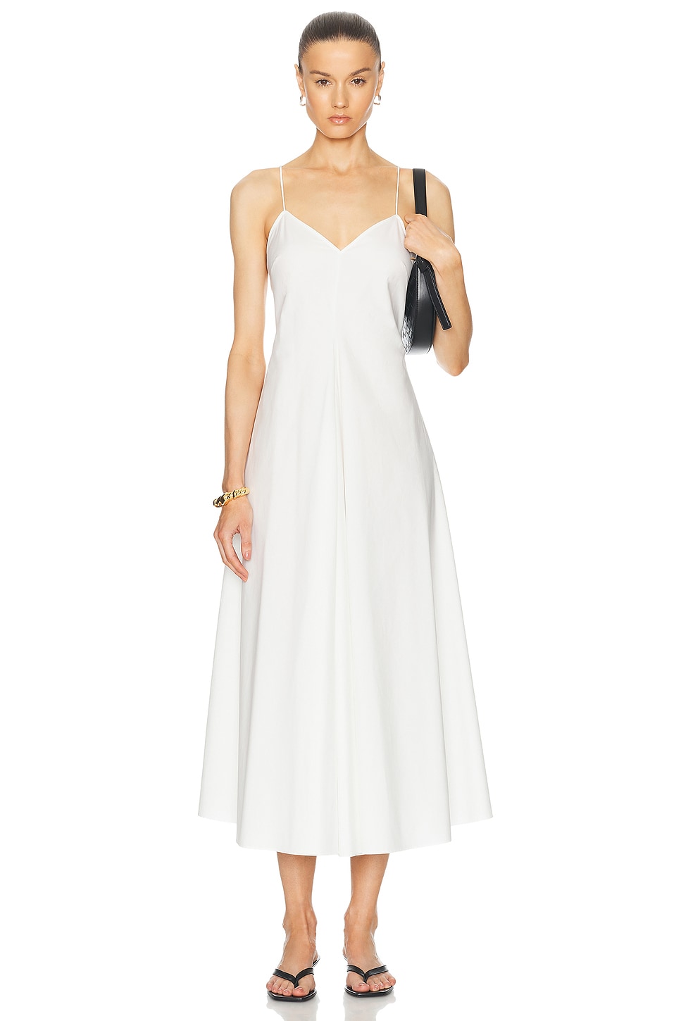 Cotton Strap Dress in White