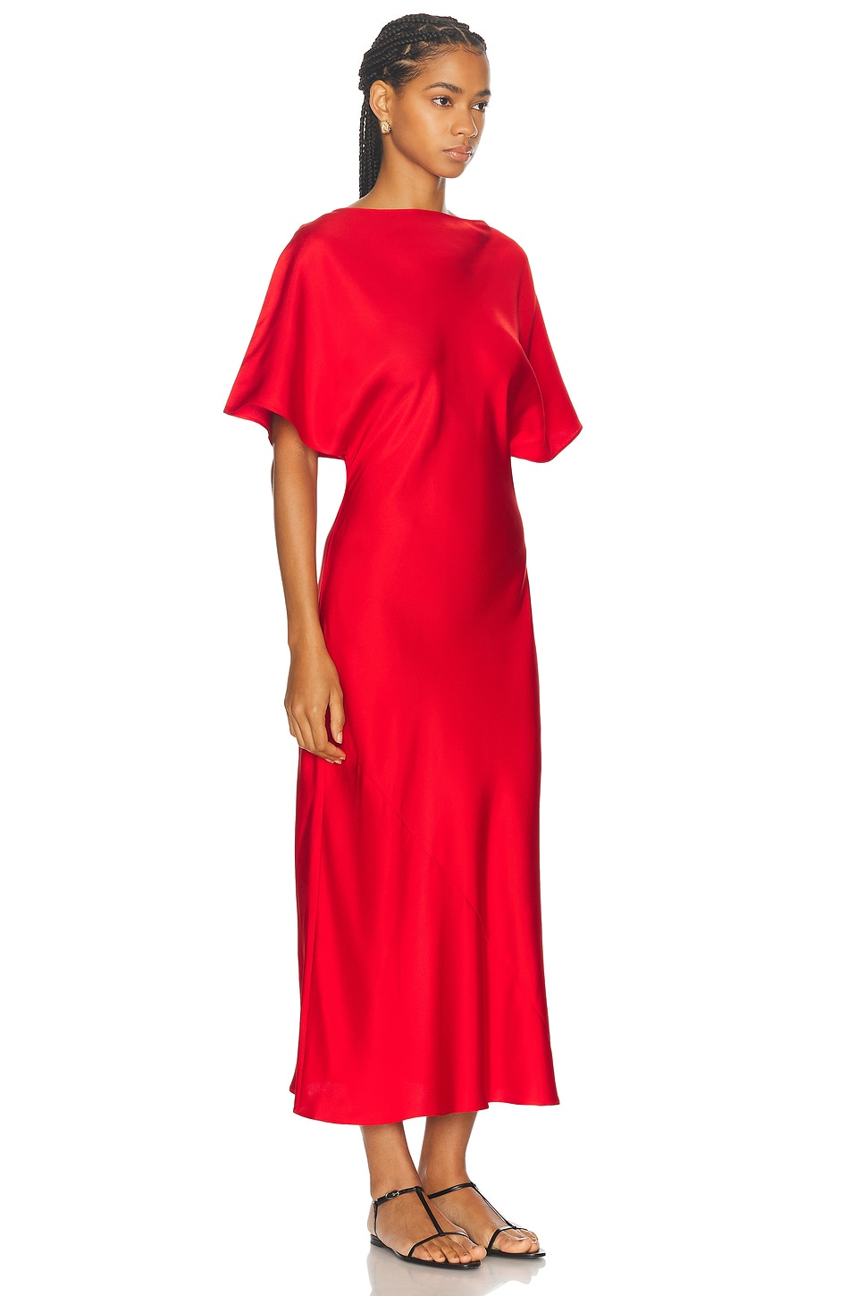 Shop Rohe Fluid Silk Dress In Red