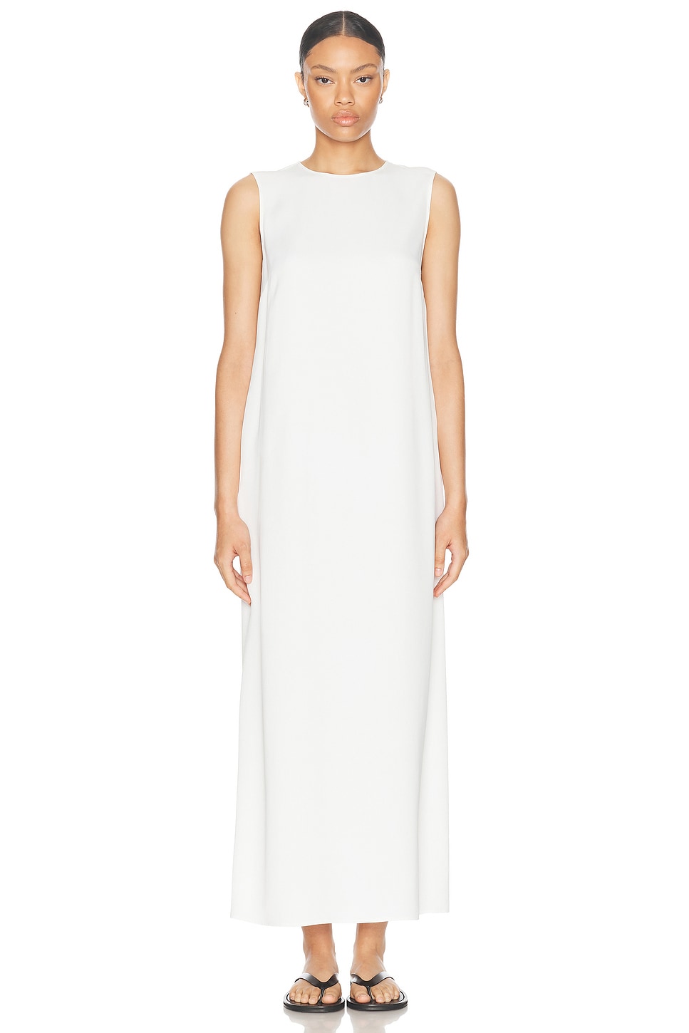 Image 1 of Rohe Sleeveless Fluid Satin Dress in Cream