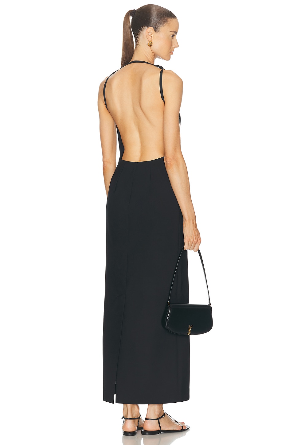 Sleeveless Open Back Dress in Black