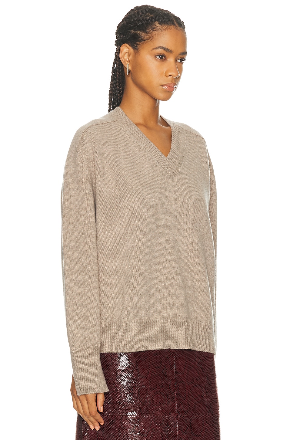 Rohe Cape V Neck Wrap Jumper In Multi