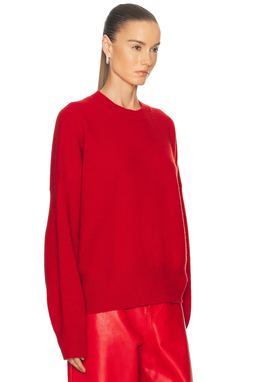 Rohe Brushed Wool Crewneck Sweater In Red