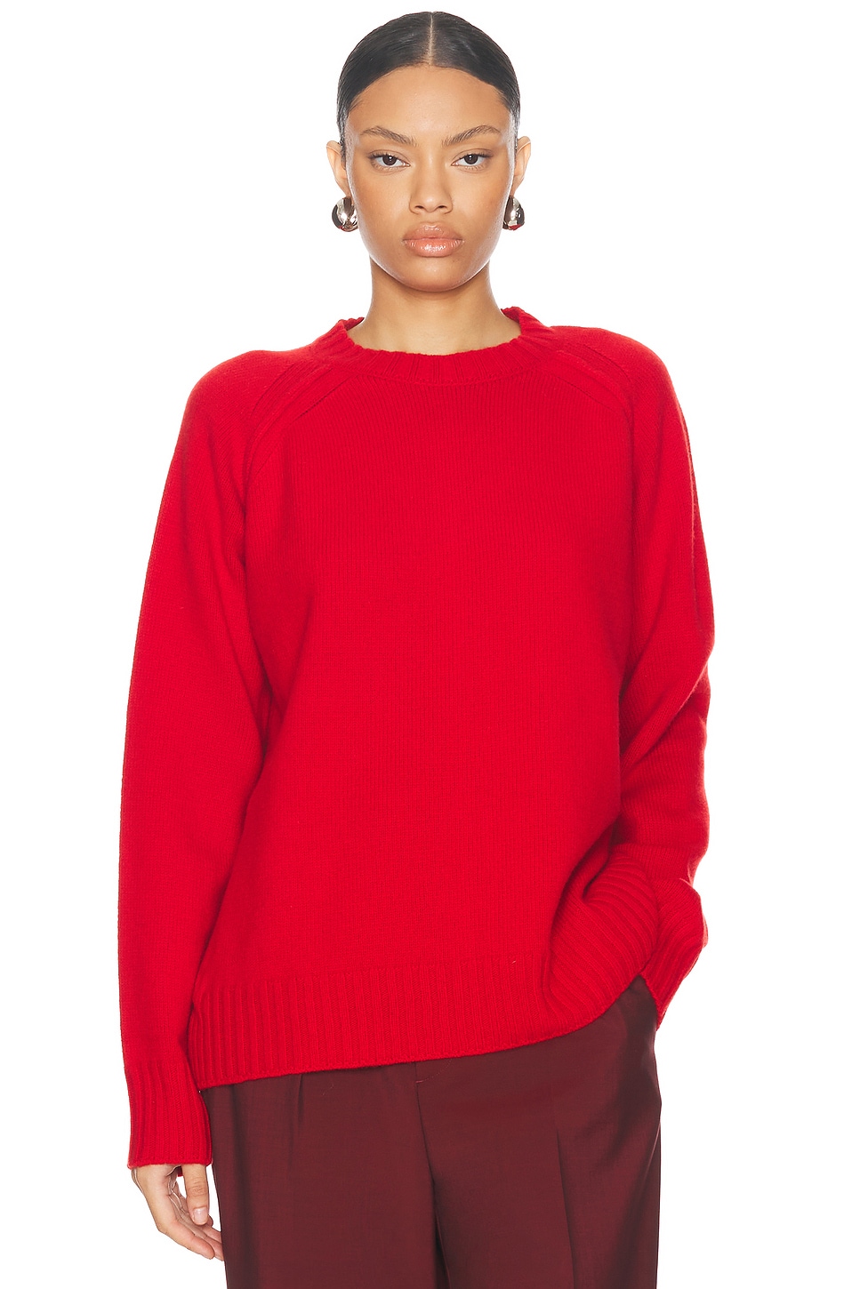 Wool Cashmere Sweater in Red