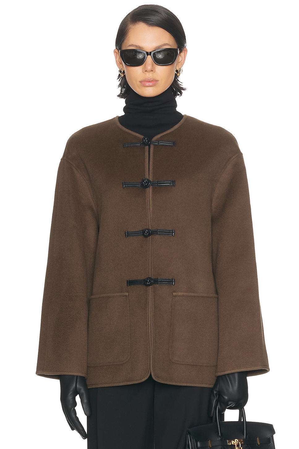 Image 1 of Rohe Mandarin Double Face Jacket in Taupe