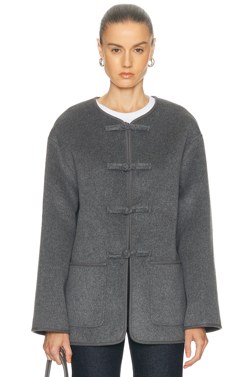 Image 1 of Rohe Double Faced Jacket in Mid Grey Melange