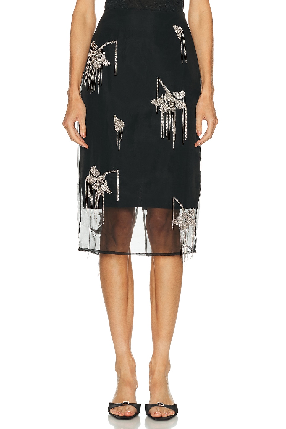 Rohe Embellished Tulip Skirt In Black