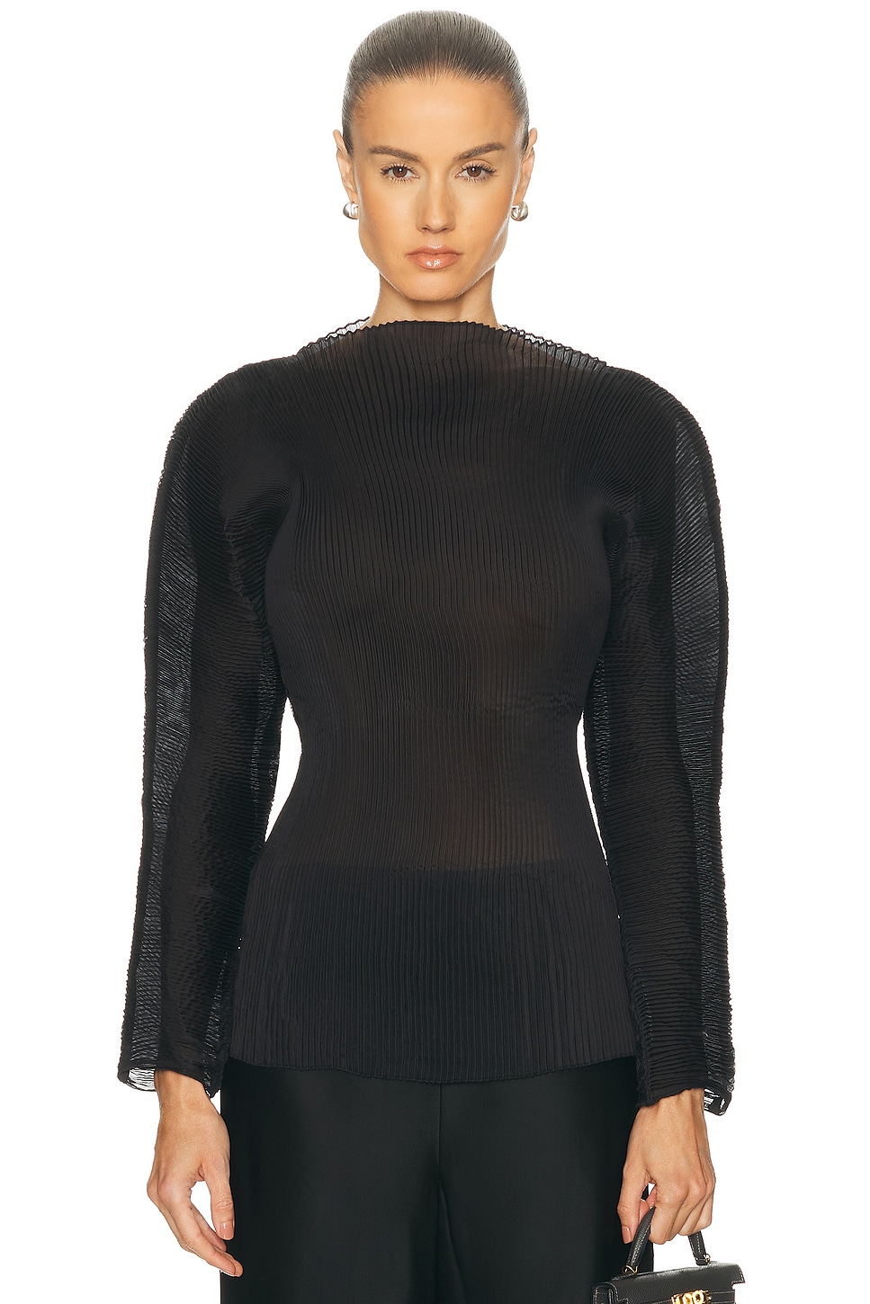 Image 1 of Rohe Sculptural Plisse Top in Black