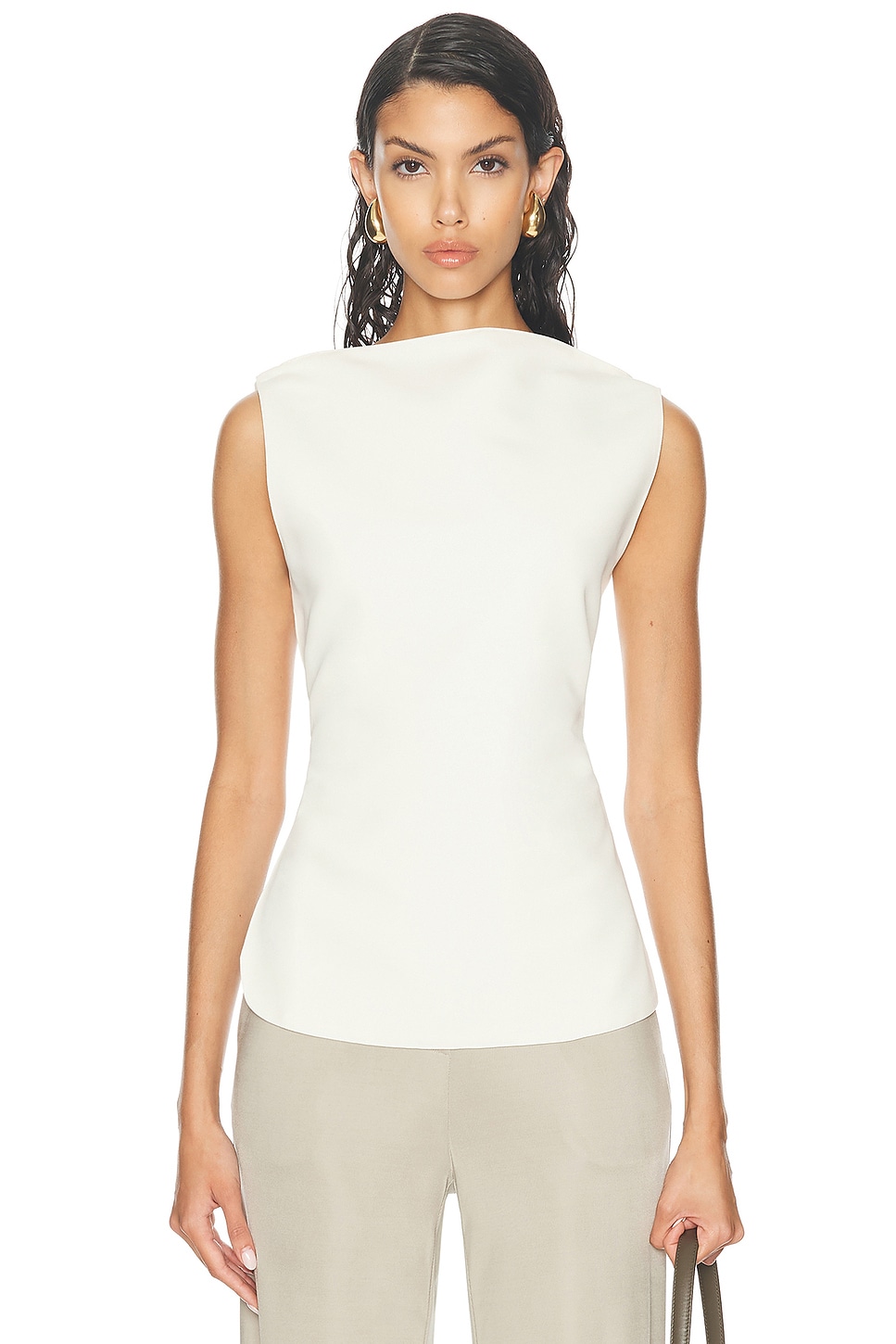 Image 1 of Rohe Open Back Sleeveless Top in Off White