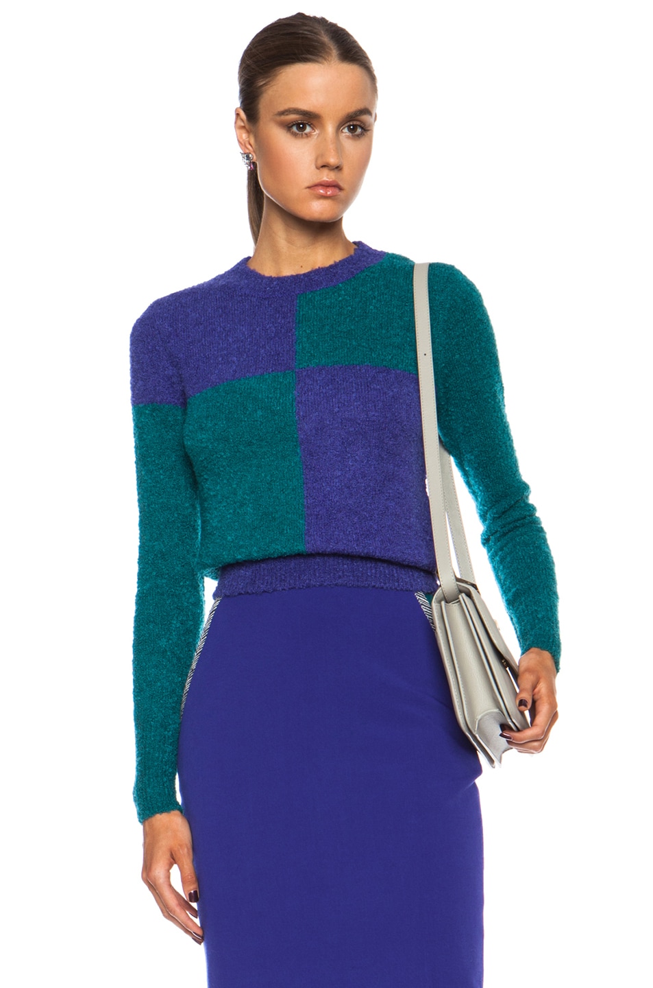 Image 1 of Roksanda Burnham Wool-Blend Sweater in Peacock & Petrol