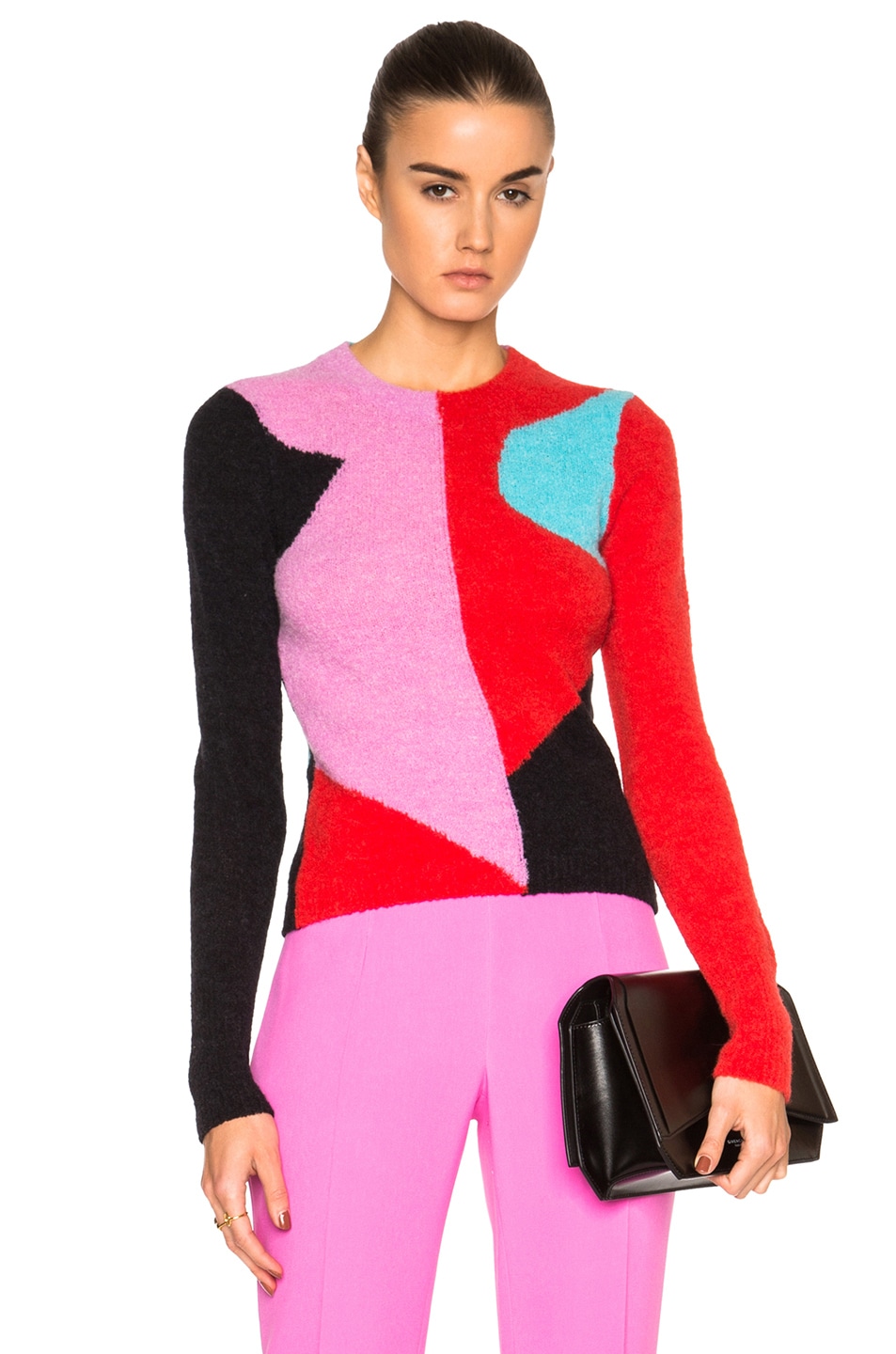 Image 1 of Roksanda Talyn Knit Top in Black, Red, Turquoise & Violet
