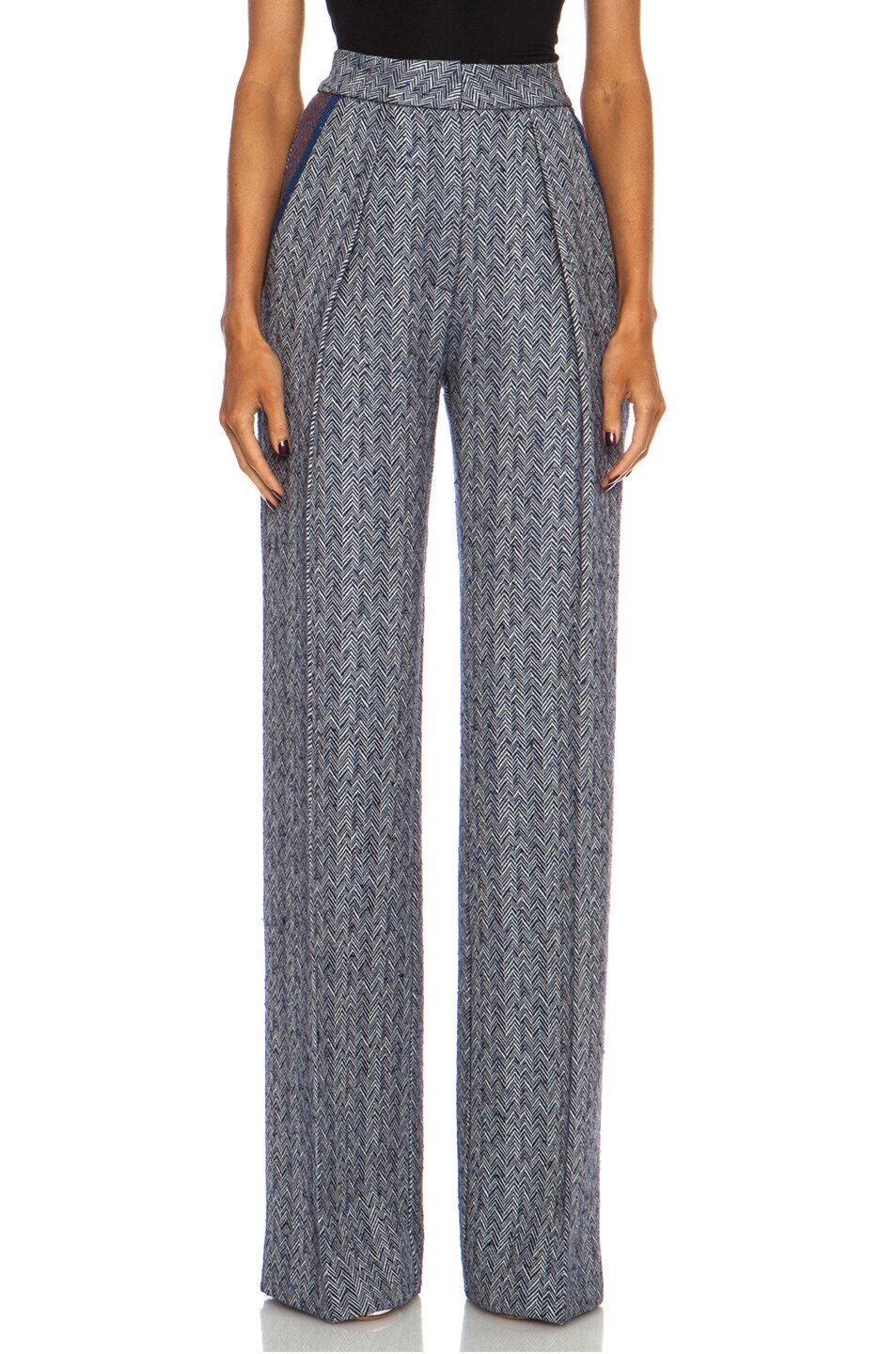 Image 1 of Roksanda Marlow Silk-Blend Trousers in Grey