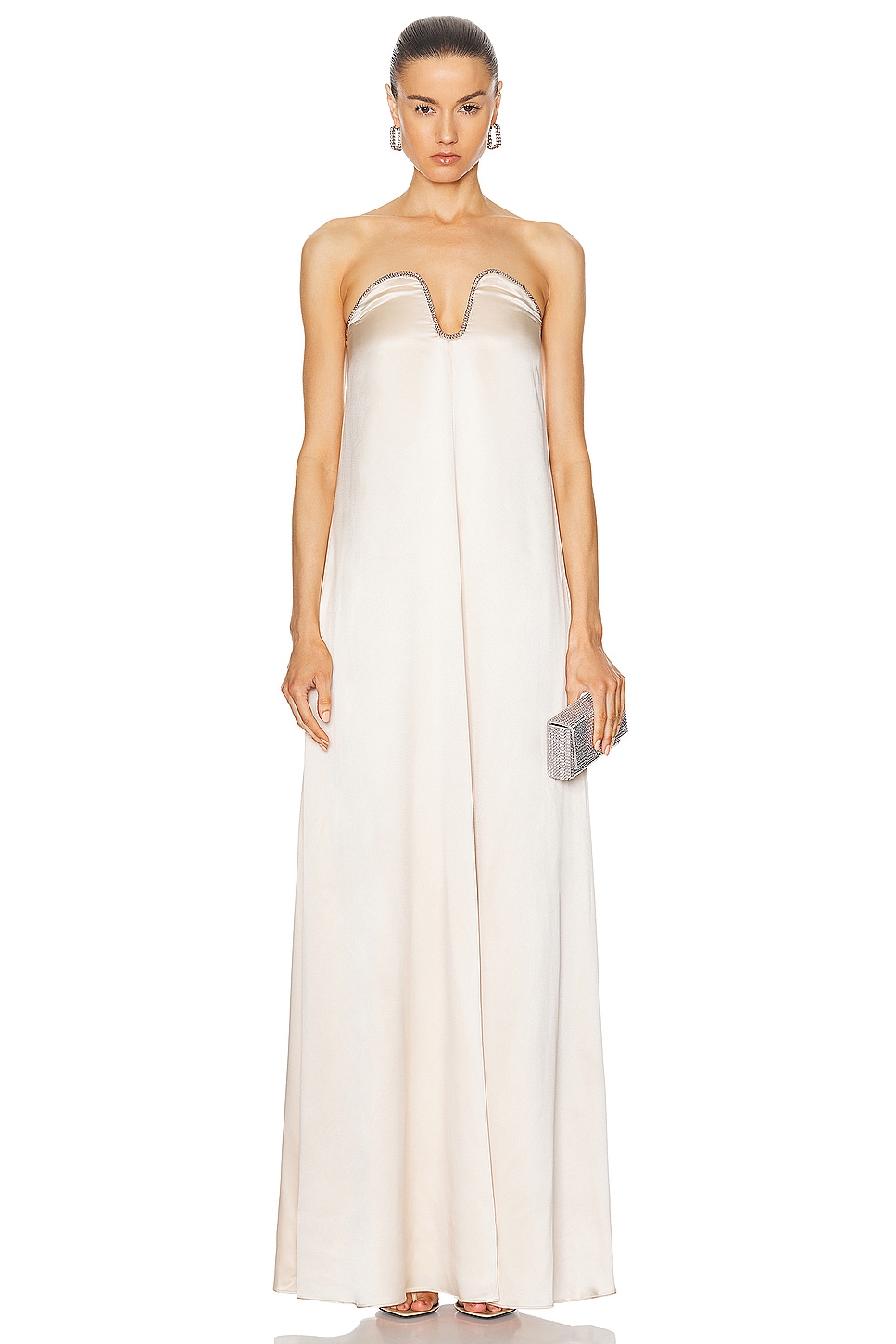 Image 1 of Roland Mouret Strapless Gown in Nude