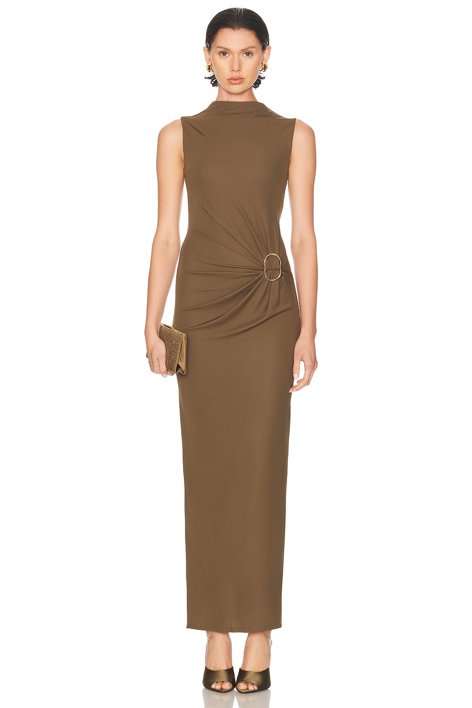 Roland Mouret Buckle Sleeveless Maxi Dress